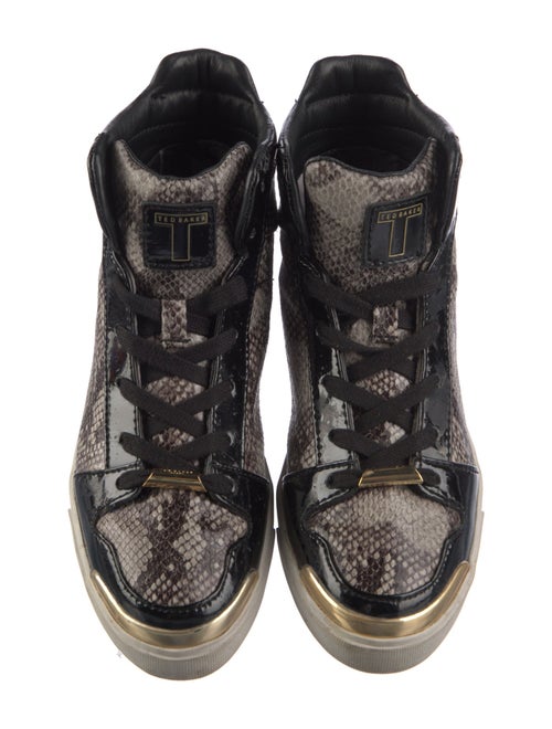 Ted Baker Embossed Leather Animal Print Sneakers