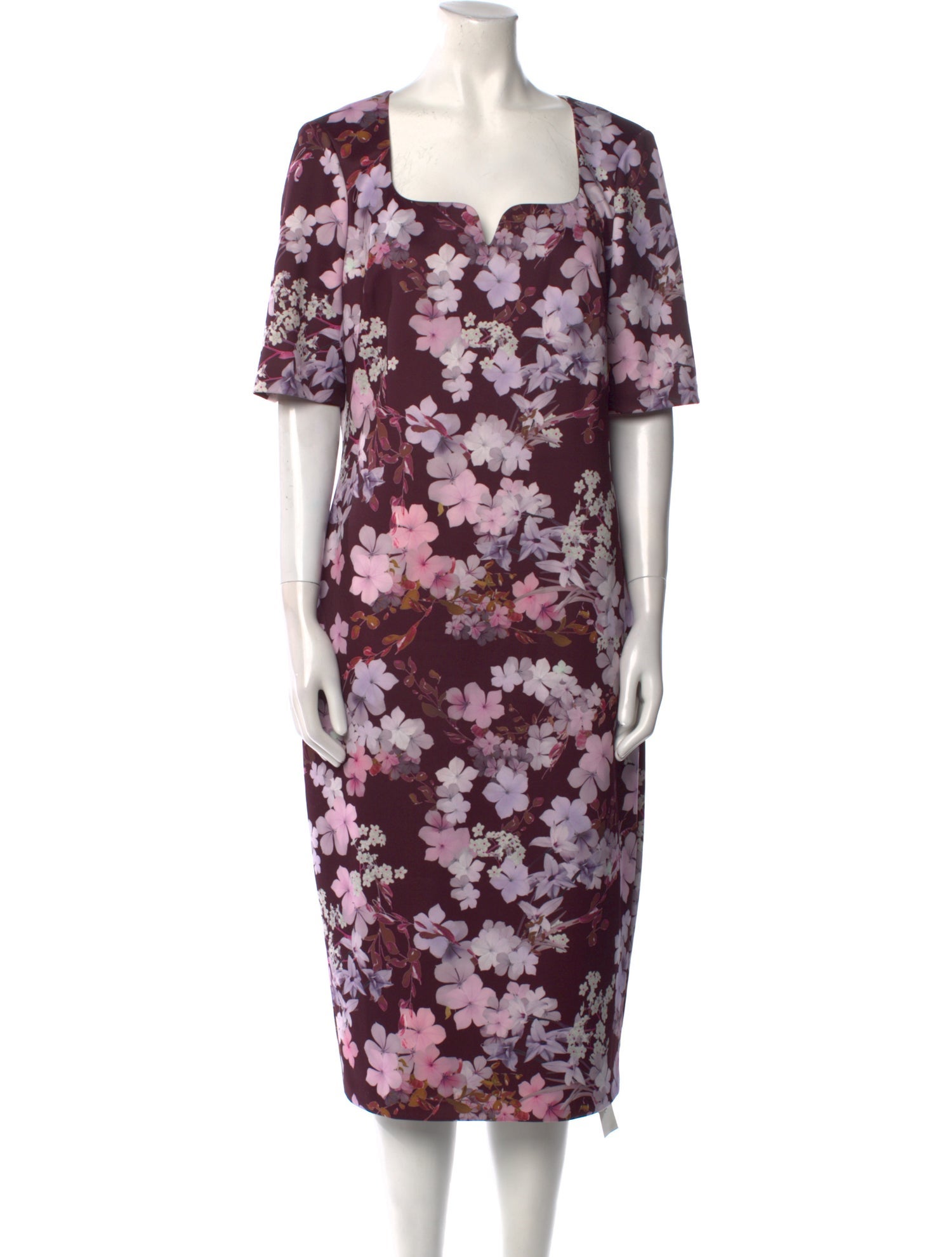 Ted Baker Floral Print Midi Length Dress