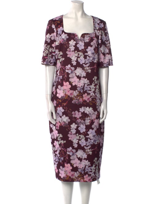 Ted Baker Floral Print Midi Length Dress