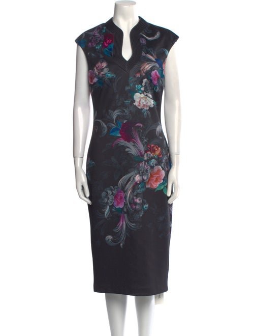 Ted Baker Floral Print Midi Length Dress
