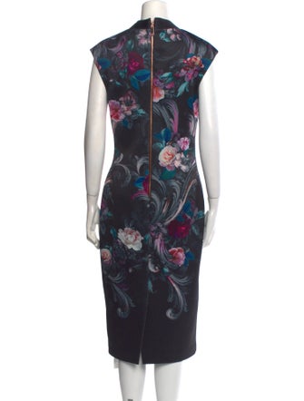 Ted Baker Floral Print Midi Length Dress