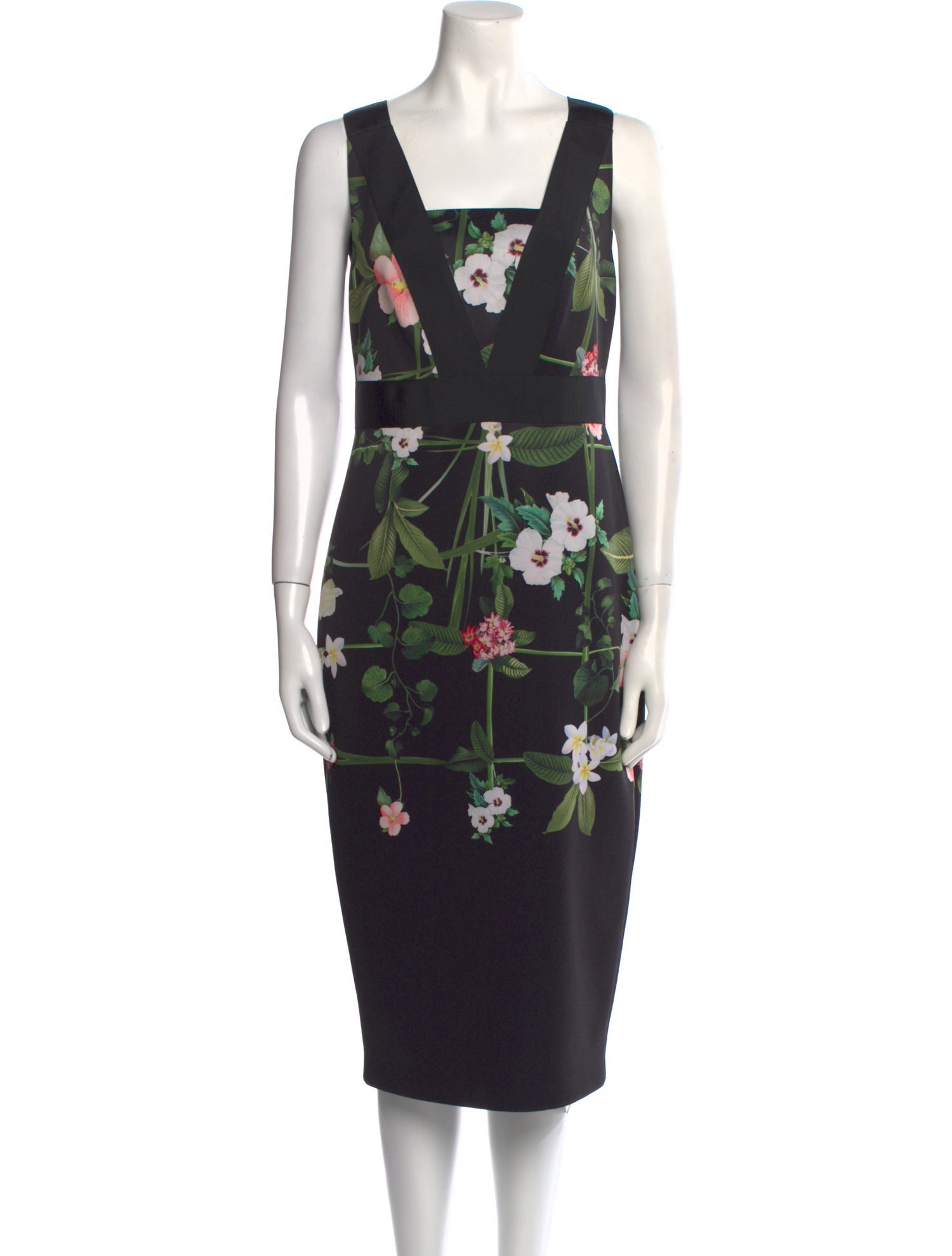 Ted Baker Floral Print Midi Length Dress