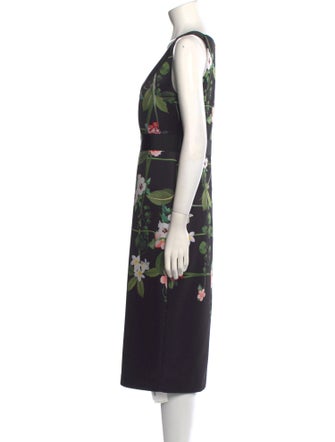Ted Baker Floral Print Midi Length Dress