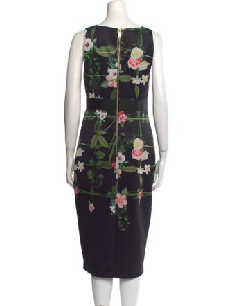 Ted Baker Floral Print Midi Length Dress