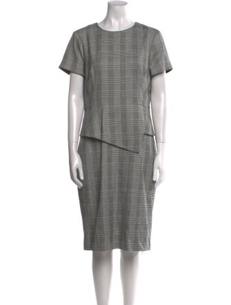 Ted Baker Plaid Print Midi Length Dress