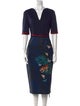 Ted Baker Printed Midi Length Dress
