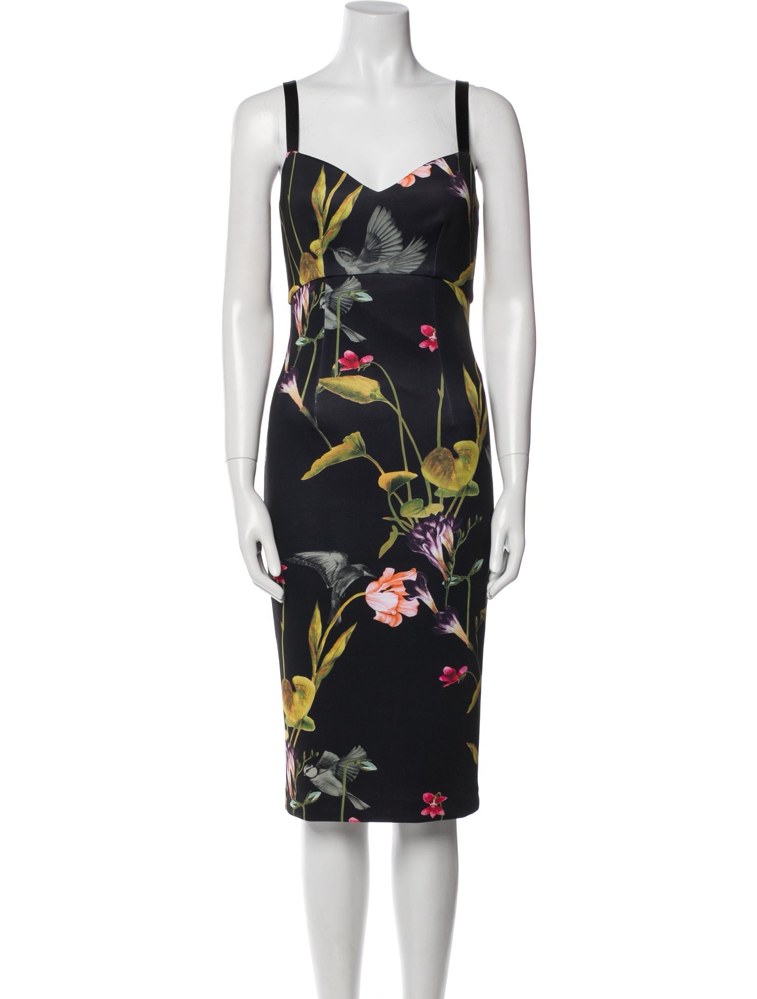 Ted Baker Floral Print Midi Length Dress