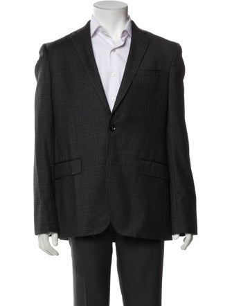 Ted Baker Wool Plaid Print Peacoat