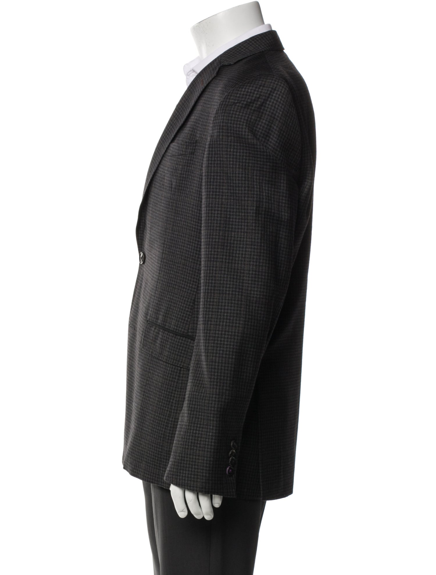 Ted Baker Wool Plaid Print Peacoat