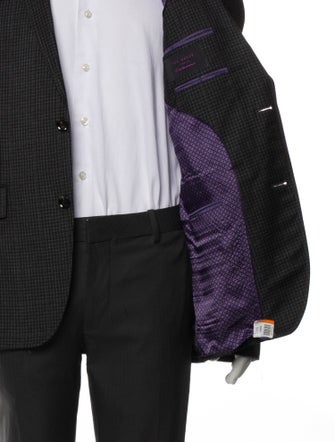 Ted Baker Wool Plaid Print Peacoat