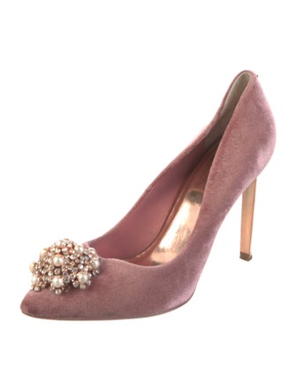 Ted Baker Velvet Crystal Embellishments Pumps