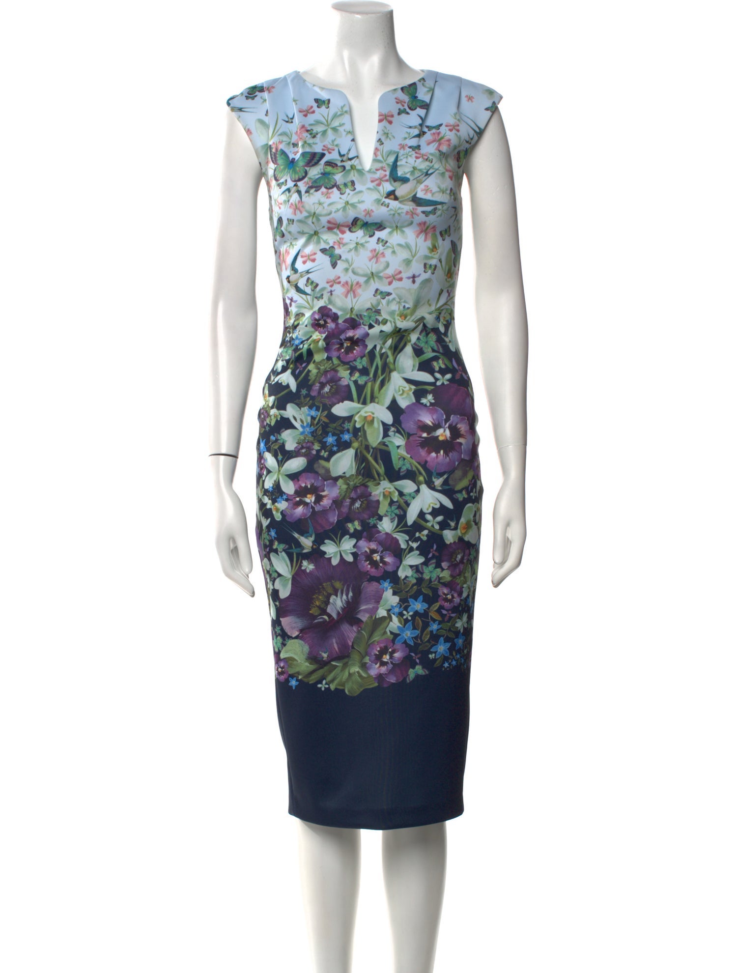 Ted Baker Floral Print Knee-Length Dress