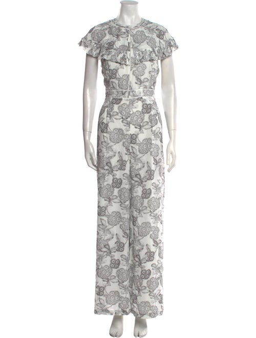 Ted Baker Floral Print Crew Neck Jumpsuit