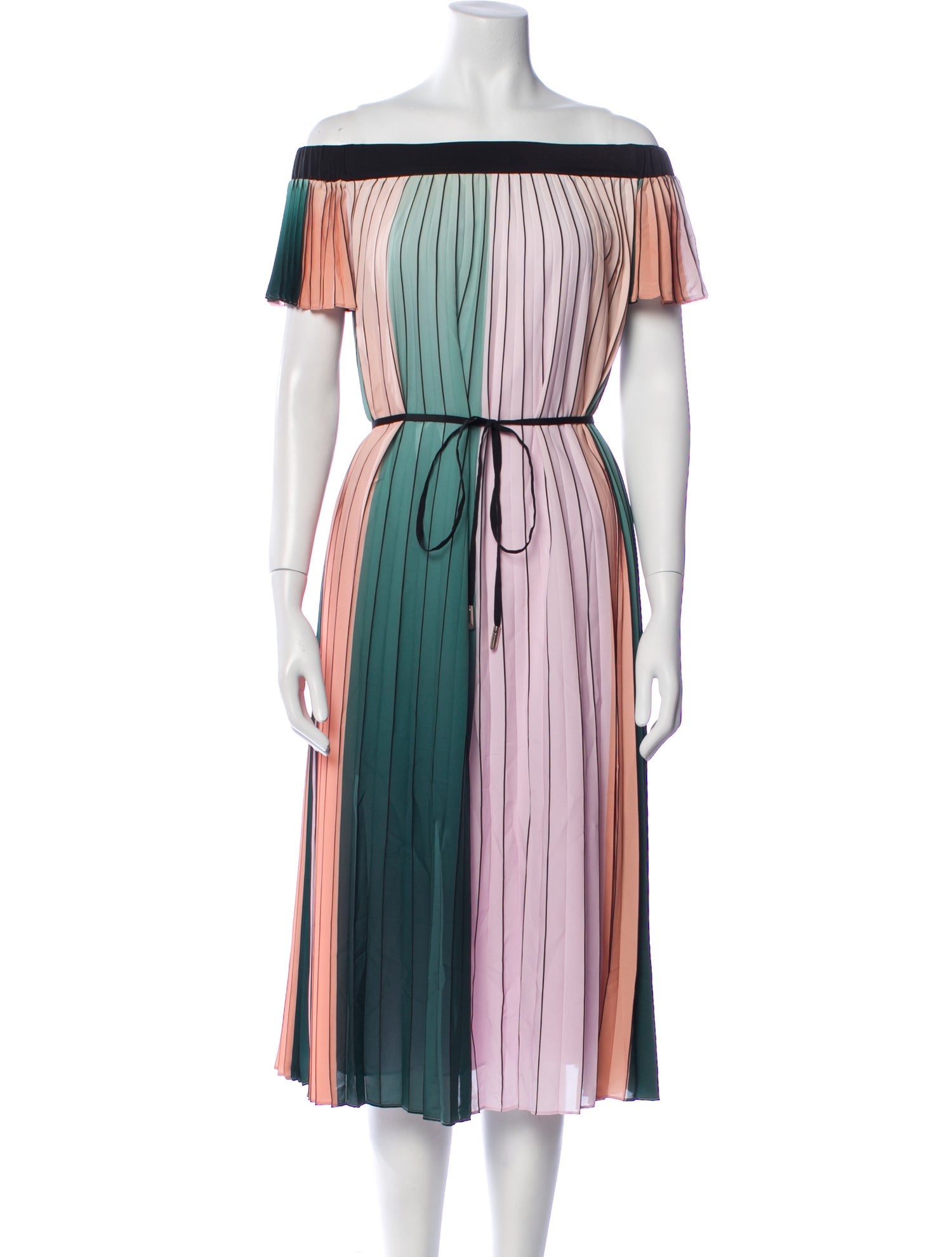 Ted Baker Striped Midi Length Dress