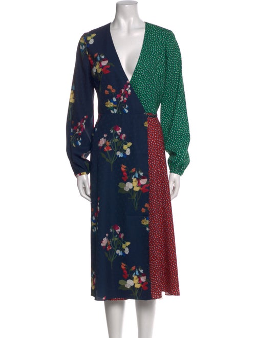 Ted Baker Floral Print Midi Length Dress