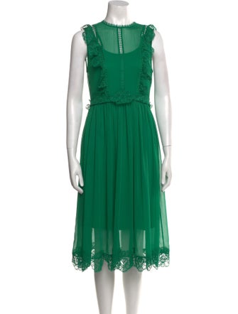 Ted Baker Crew Neck Midi Length Dress