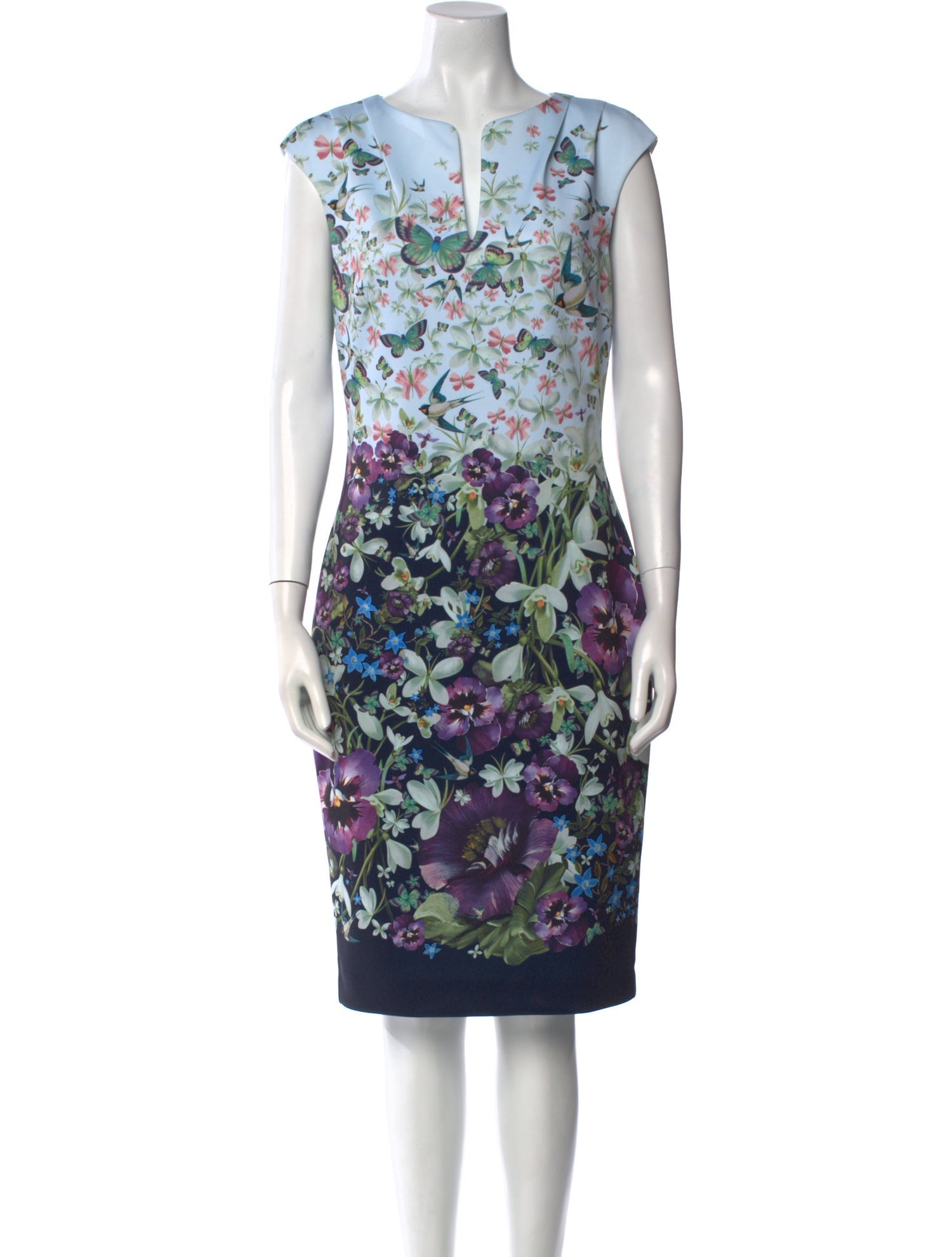 Ted Baker Floral Print Midi Length Dress