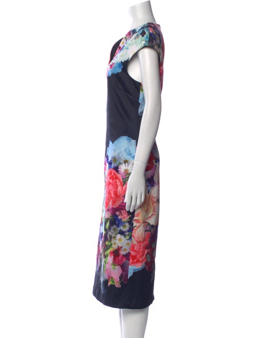 Ted Baker Floral Print Midi Length Dress
