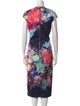 Ted Baker Floral Print Midi Length Dress