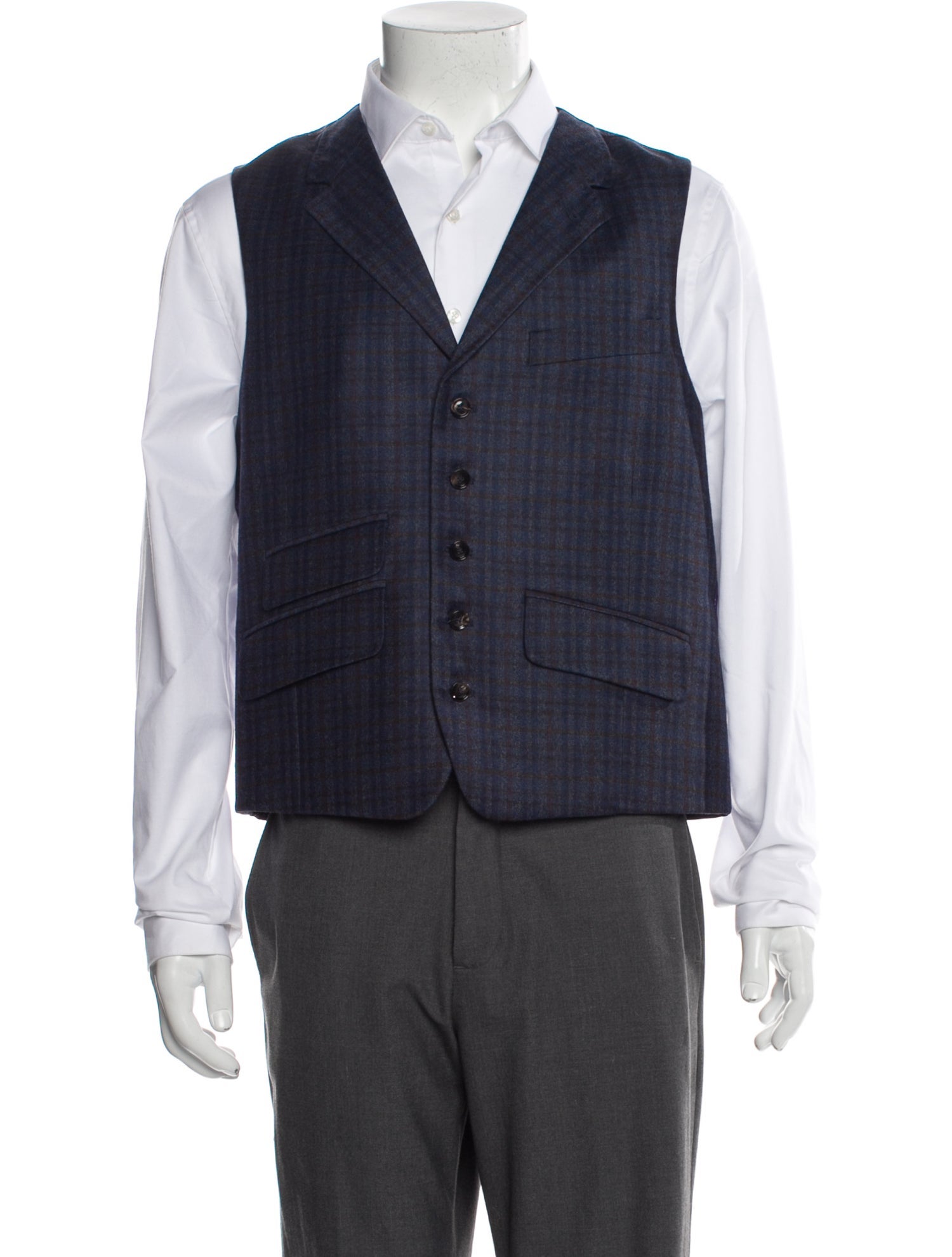 Ted Baker Wool Plaid Print Suit Vest