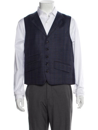 Ted Baker Wool Plaid Print Suit Vest