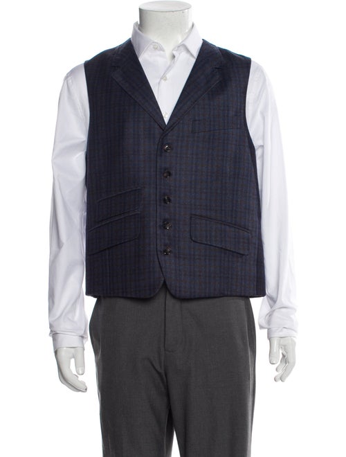 Ted Baker Wool Plaid Print Suit Vest