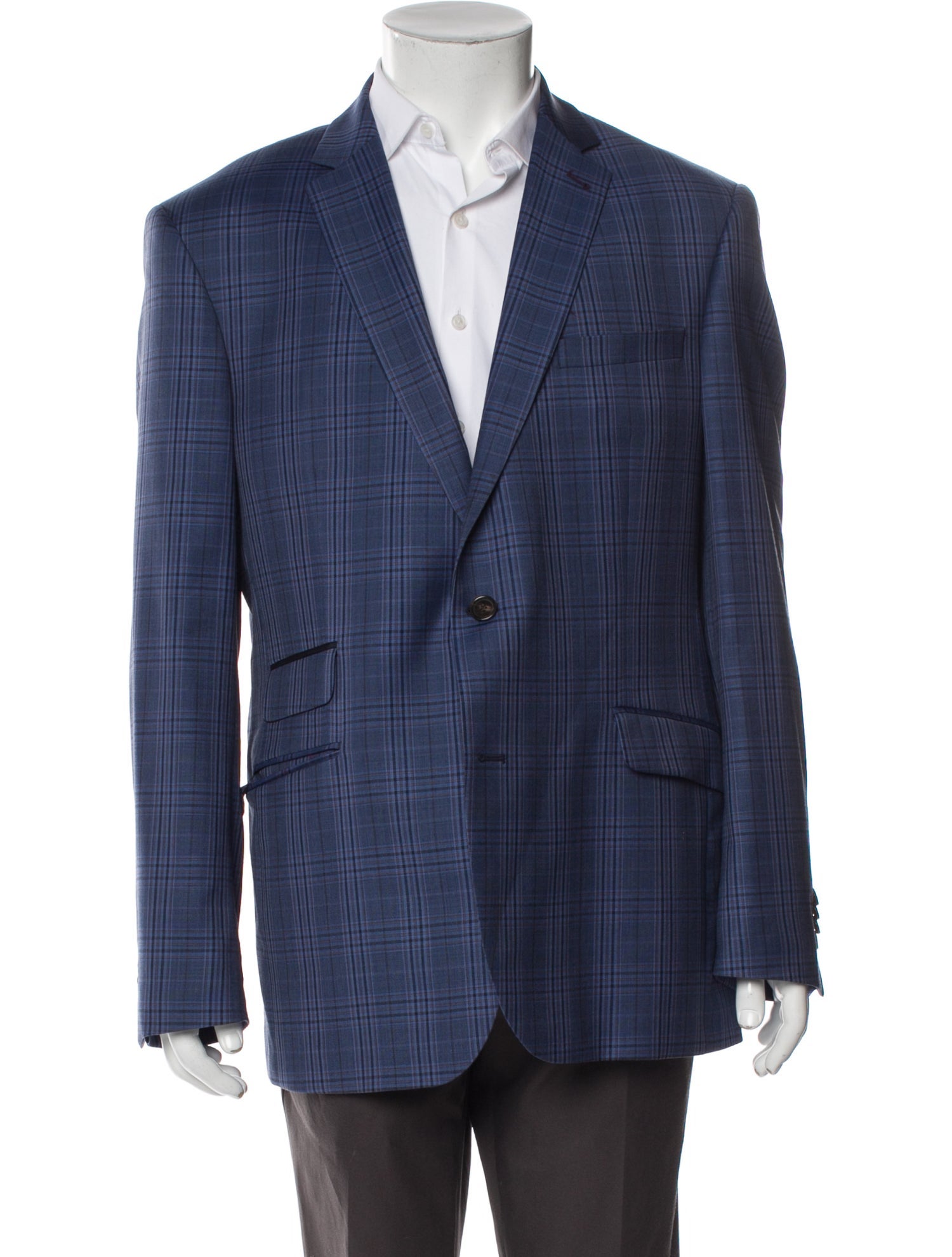 Ted Baker Wool Plaid Print Blazer