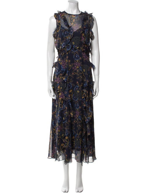 Ted Baker Floral Print Midi Length Dress