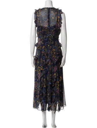 Ted Baker Floral Print Midi Length Dress
