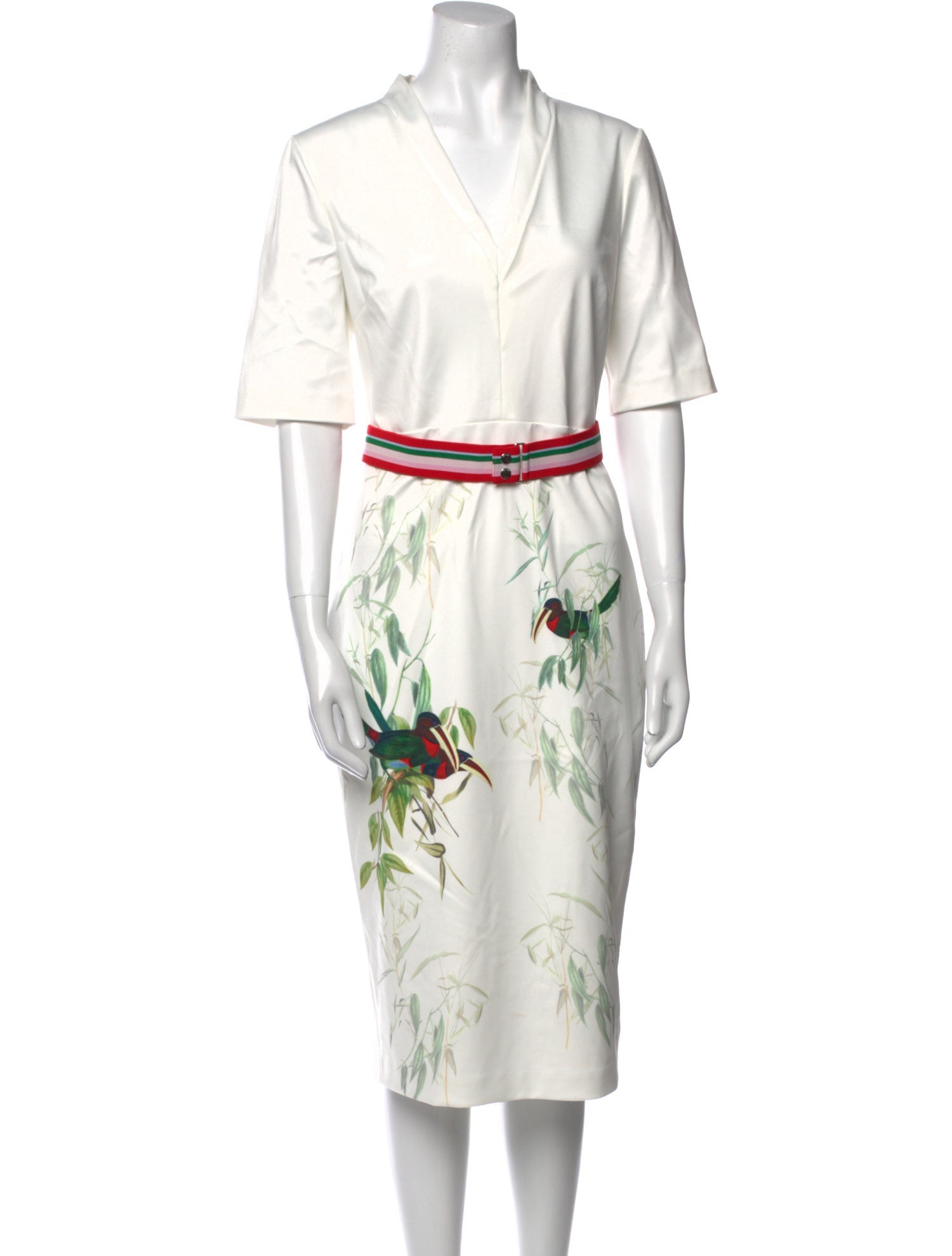 Ted Baker Floral Print Midi Length Dress