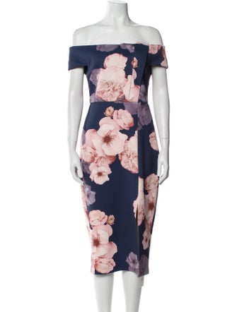 Ted Baker Floral Print Knee-Length Dress