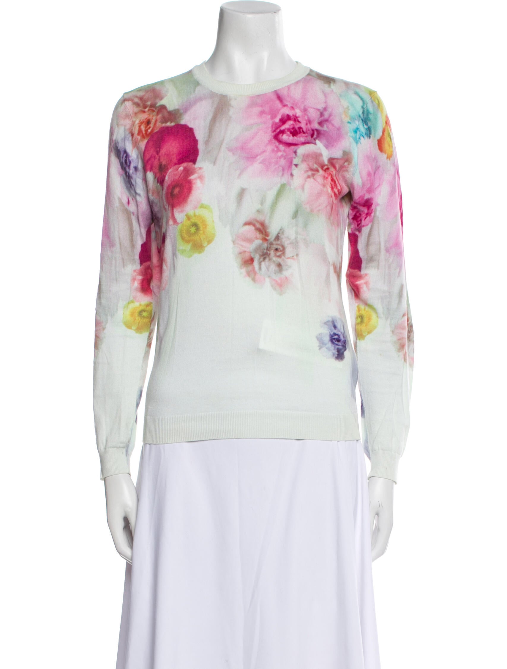 Ted Baker Floral Print Crew Neck Sweater