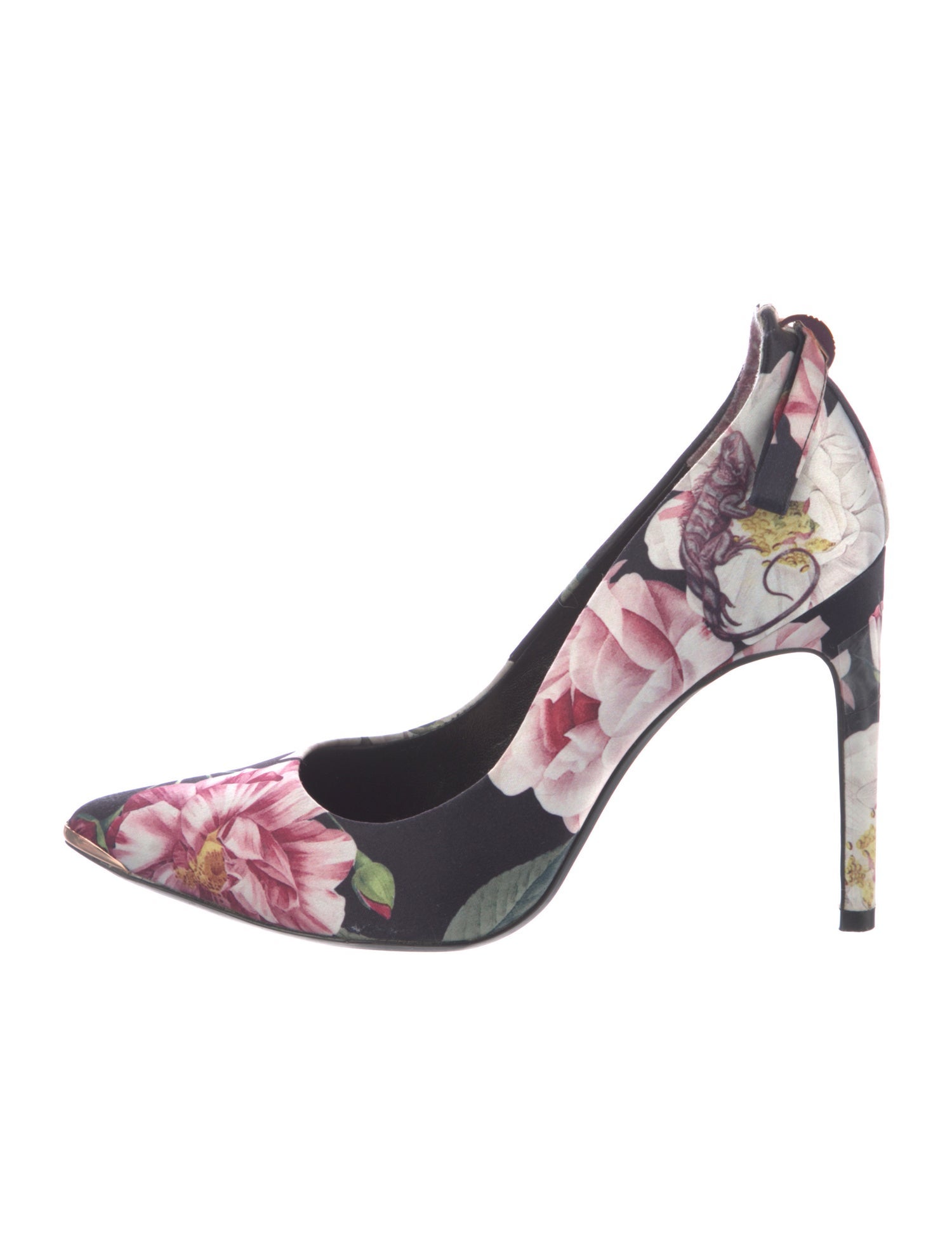Ted Baker Satin Floral Print D'Orsay Pumps