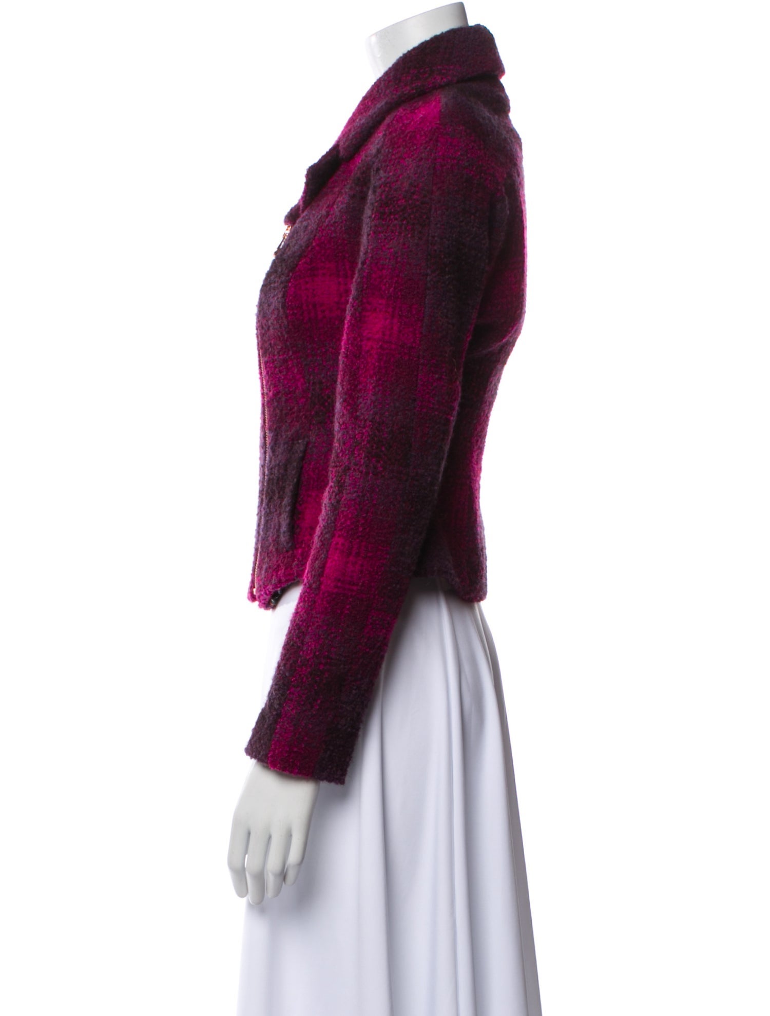 Ted Baker Plaid Print Biker Jacket