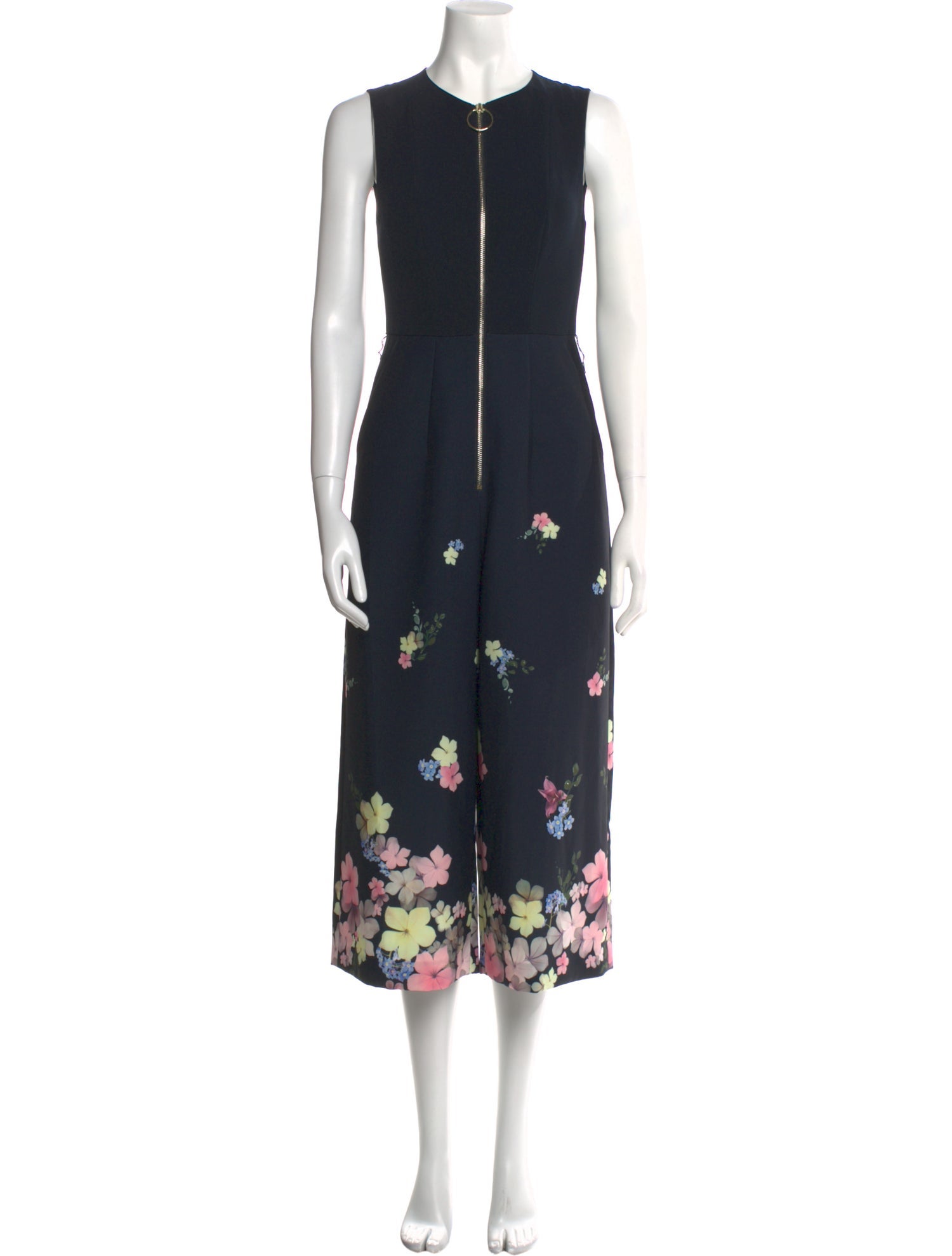 Ted Baker Floral Print V-Neck Jumpsuit