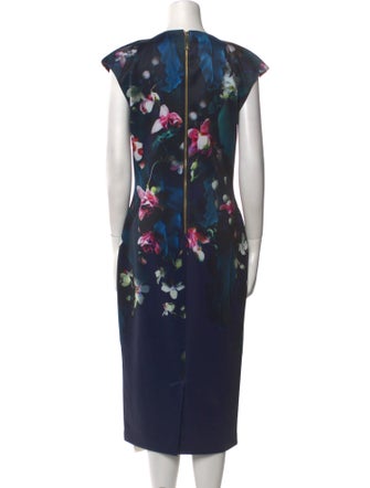 Ted Baker Floral Print Midi Length Dress