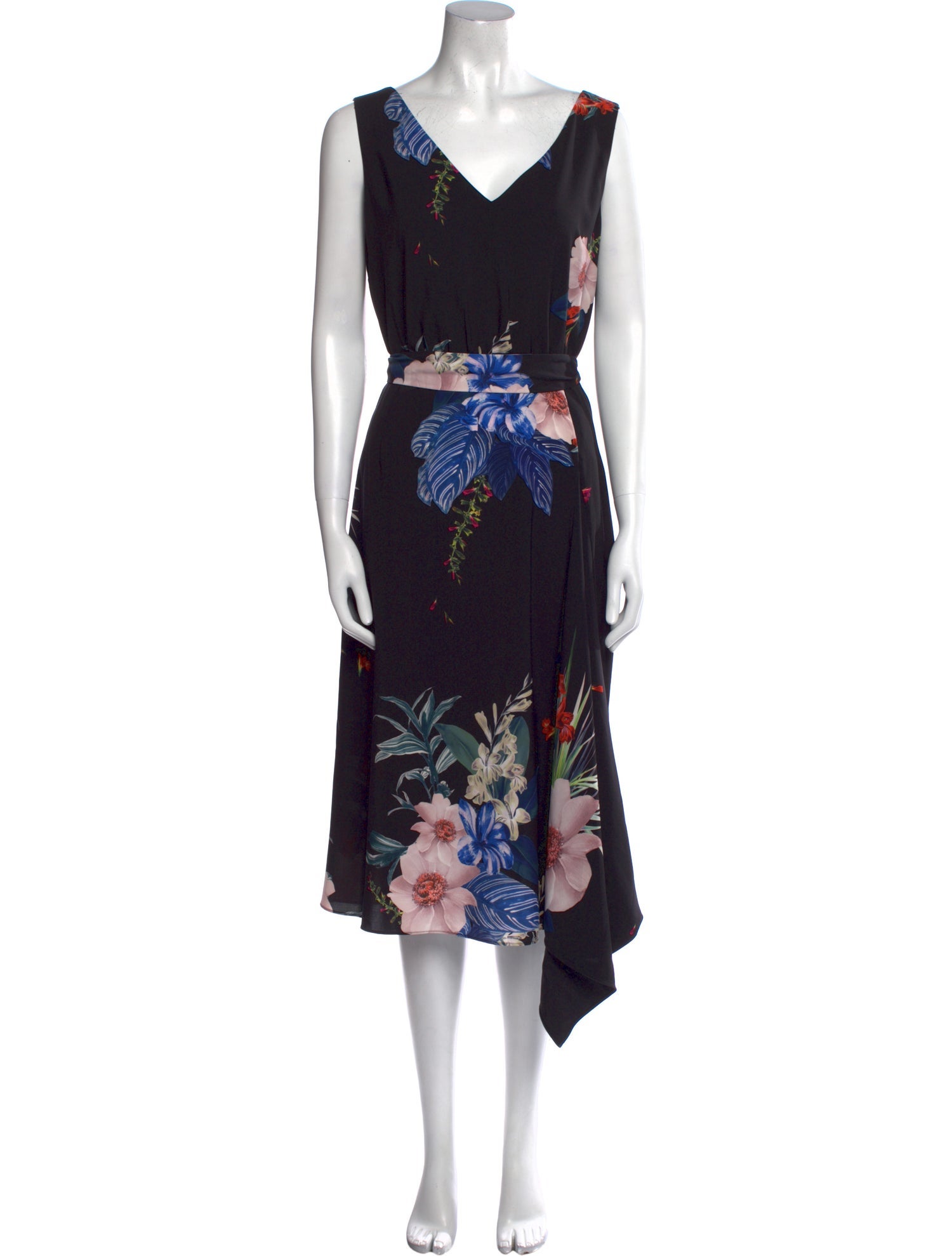 Ted Baker Floral Print Midi Length Dress