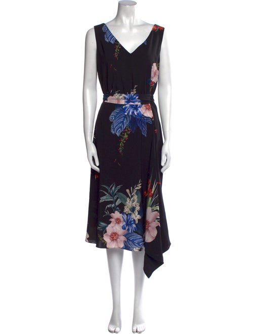 Ted Baker Floral Print Midi Length Dress