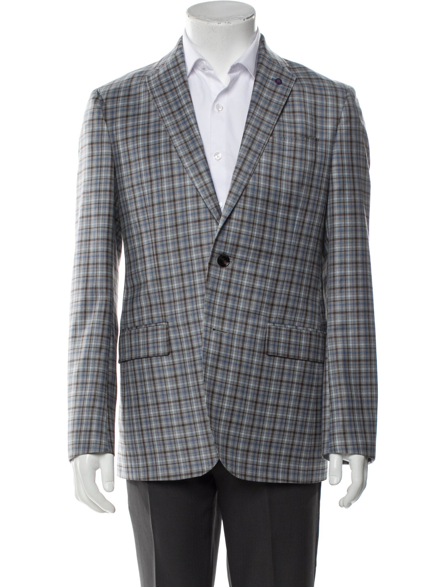 Ted Baker Wool Plaid Print Blazer