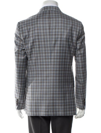 Ted Baker Wool Plaid Print Blazer