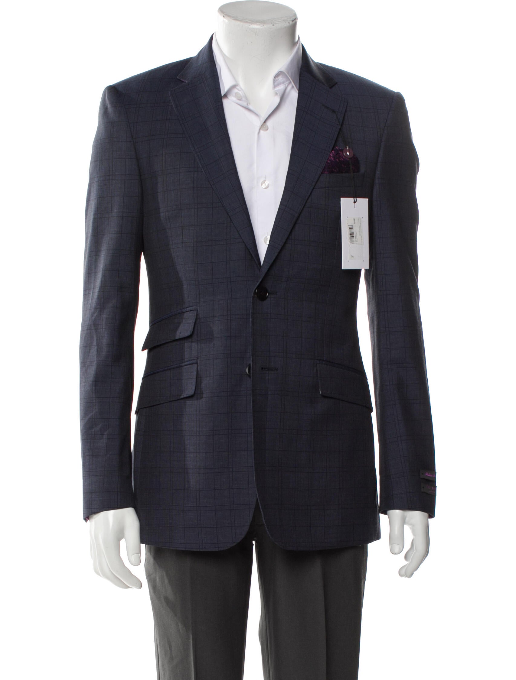 Ted Baker Wool Plaid Print Blazer w/ Tags