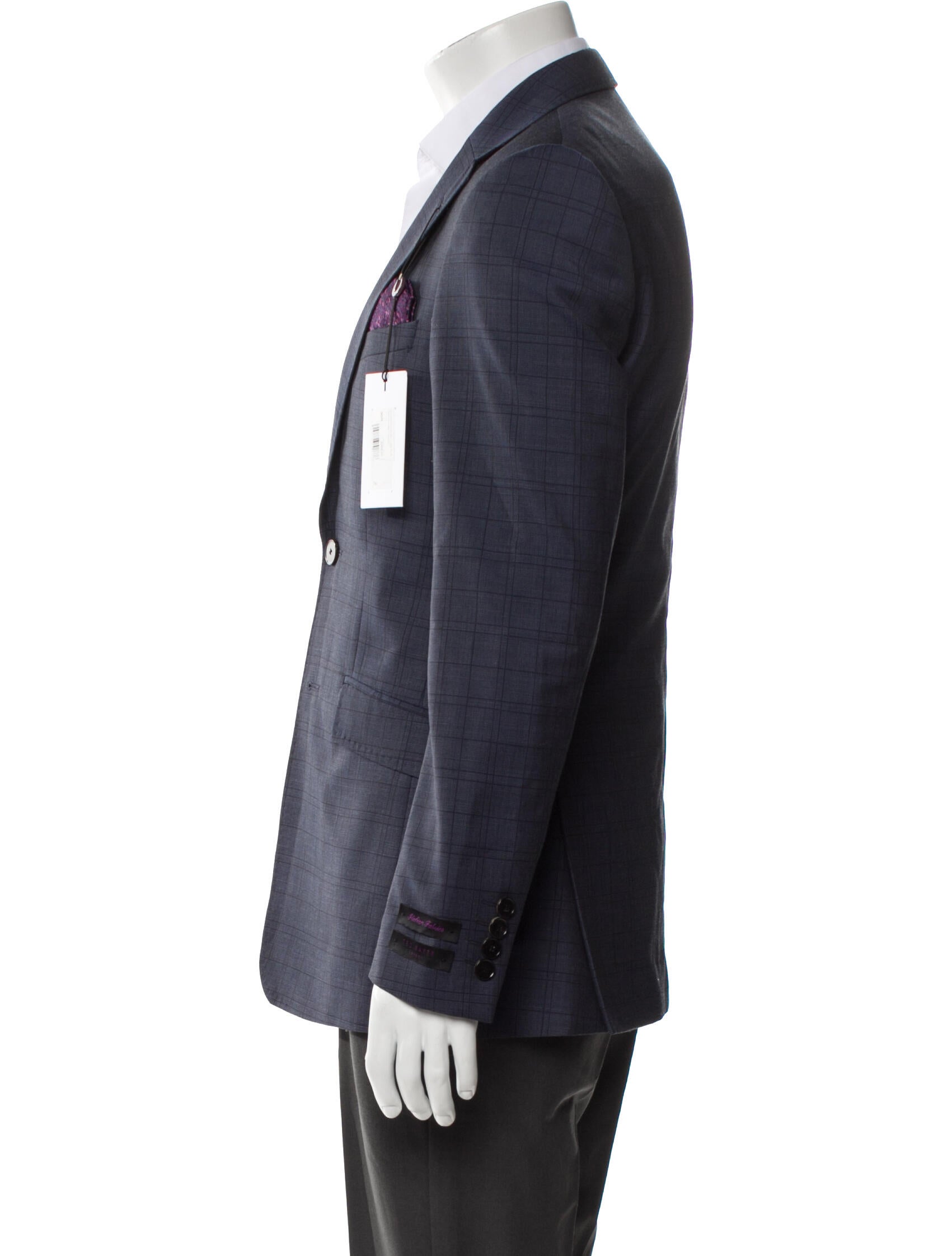 Ted Baker Wool Plaid Print Blazer w/ Tags