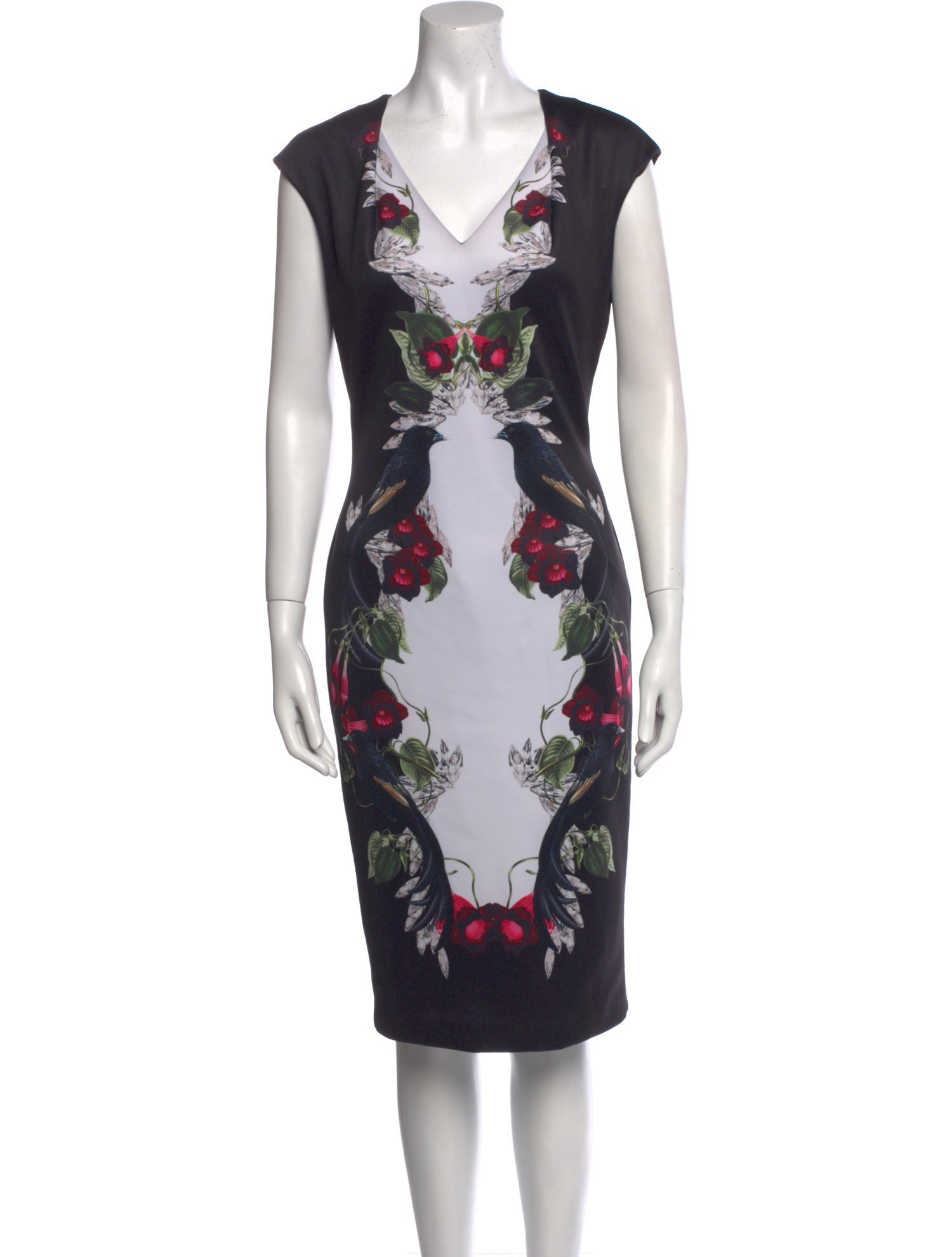 Ted Baker Floral Print Midi Length Dress