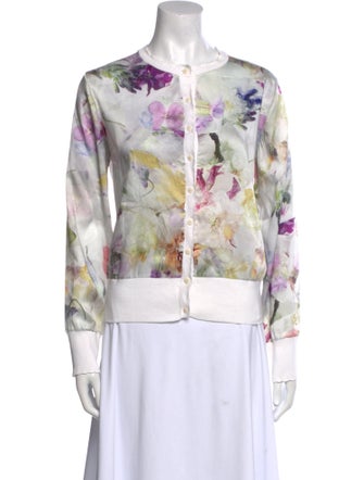 Ted Baker Floral Print Crew Neck Sweater