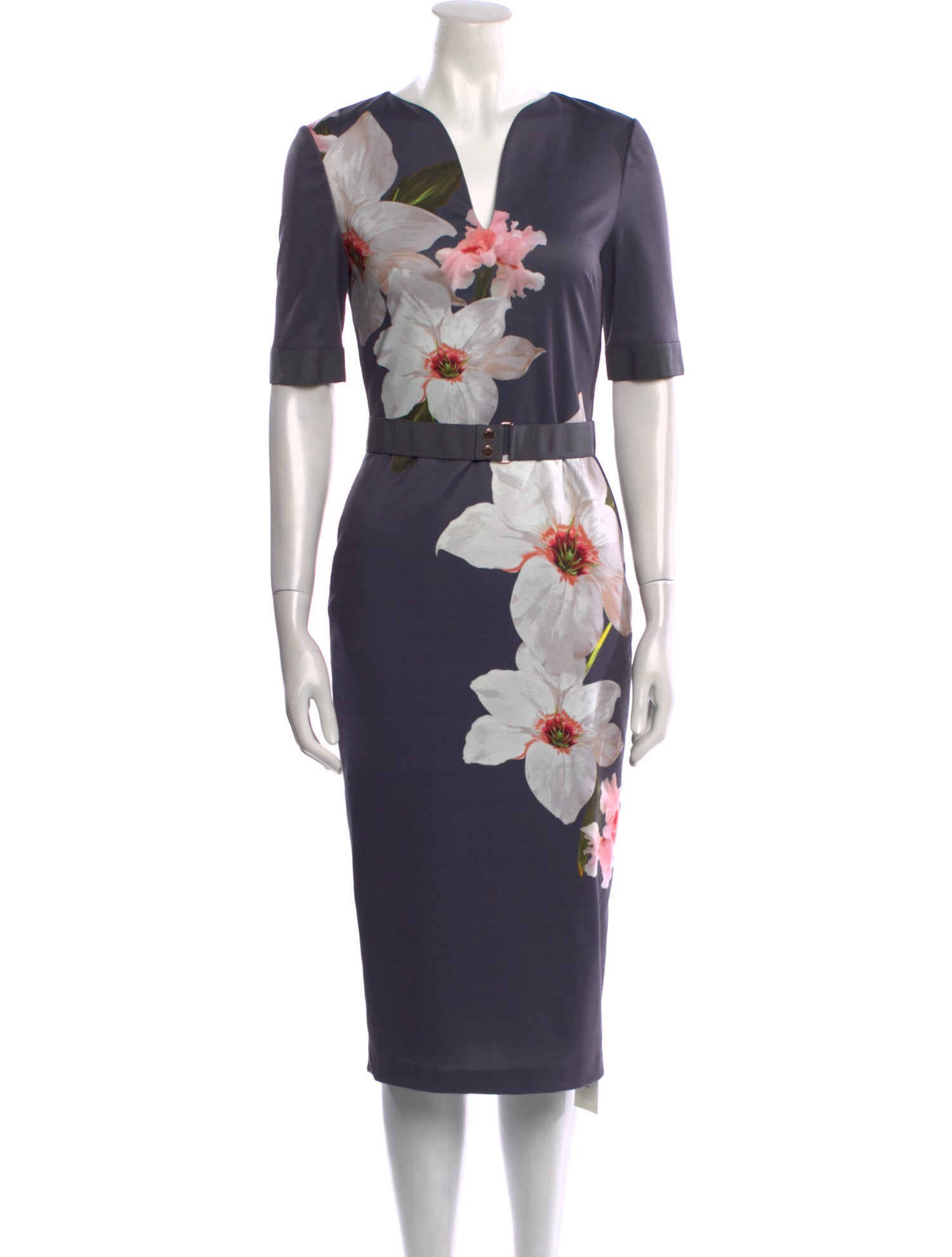 Ted Baker Floral Print Midi Length Dress