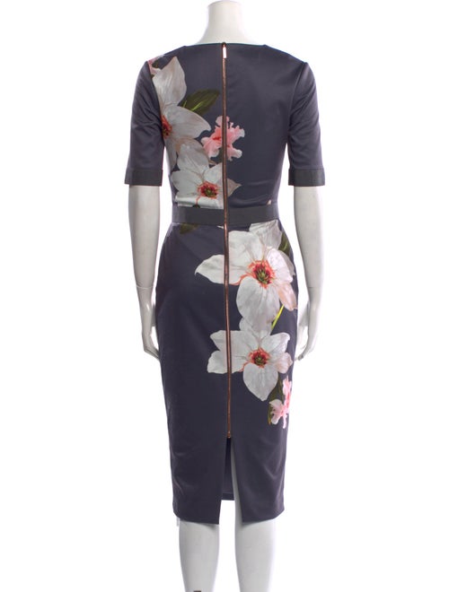 Ted Baker Floral Print Midi Length Dress