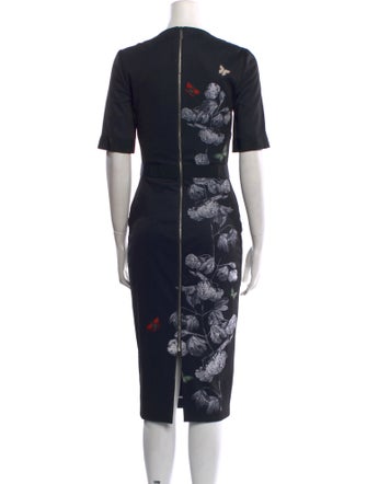 Ted Baker Floral Print Midi Length Dress