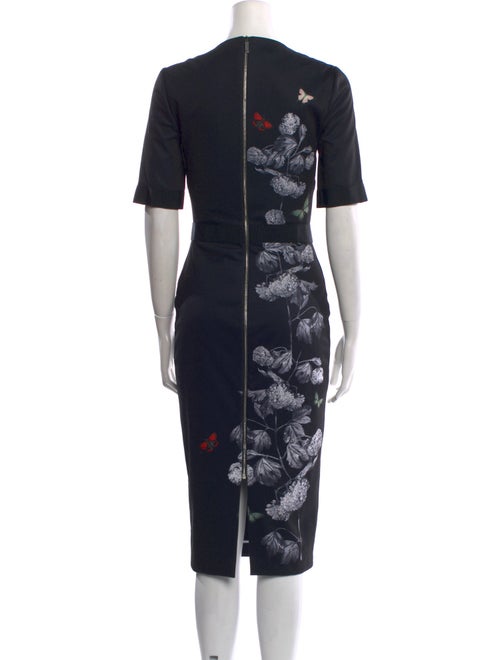 Ted Baker Floral Print Midi Length Dress
