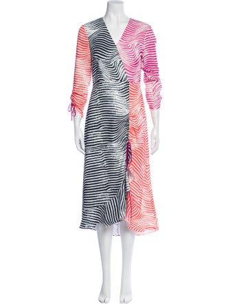 Ted Baker Striped Midi Length Dress