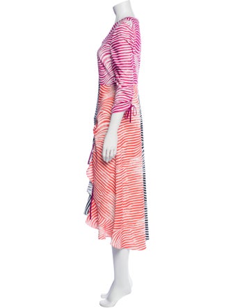 Ted Baker Striped Midi Length Dress